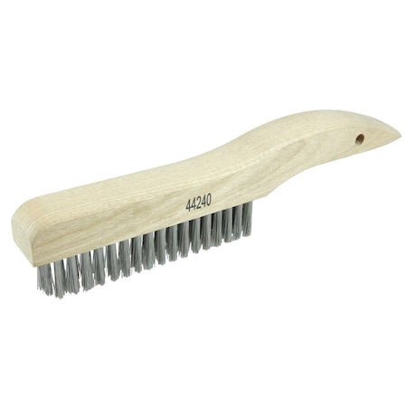 Weiler Plater's Brush, Stainless Fill, 4 X 18 Rows, Shoe Handle 44240